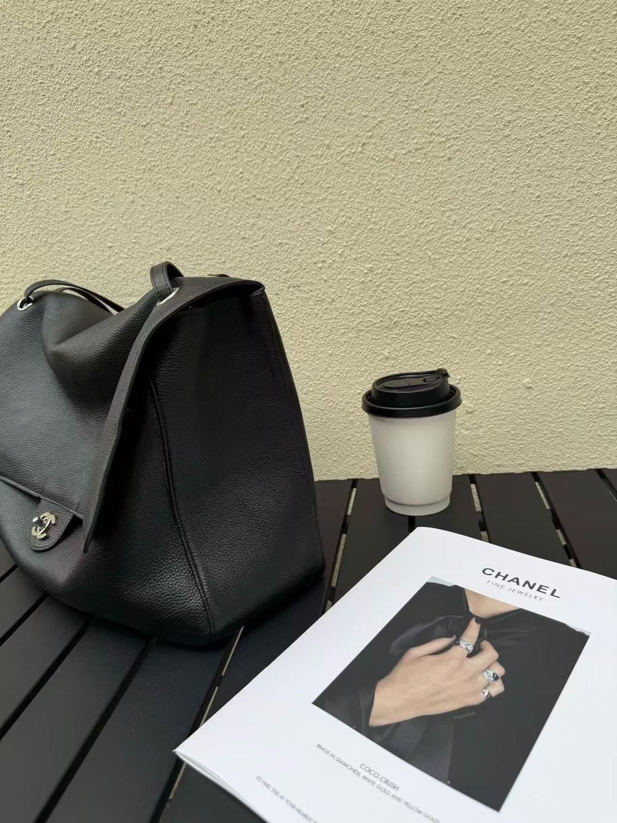 CHA  2026 Maxi Flap Bag 38.5cm Black Calfskin