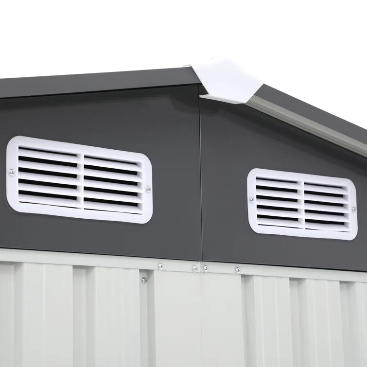 10' x 8' Outdoor Storage Shed, Metal Garden Tool Shed with Lockable Door