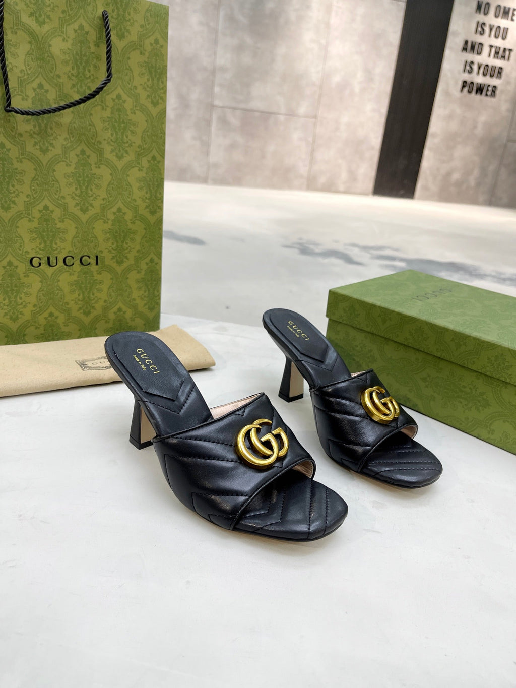 Double G Slide Sandal Chevron Matelasse 0425021702