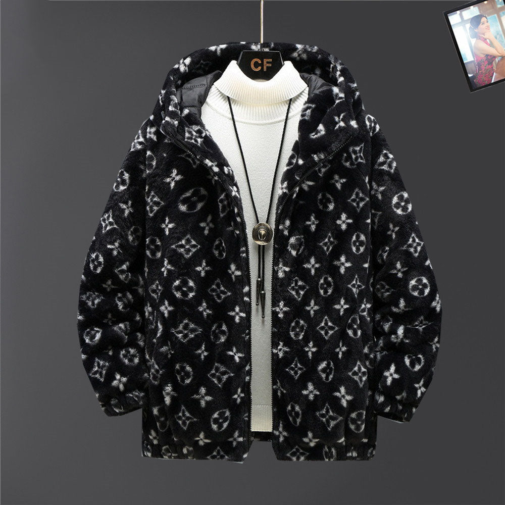 Autumn and winter new men's gold mink velvet jacket