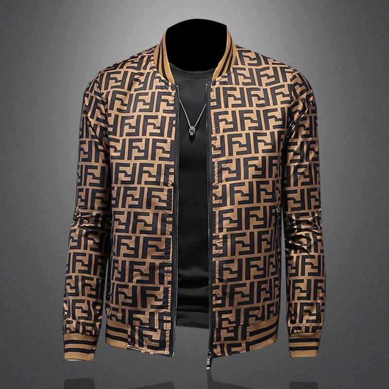 Fashion Printed Jacket Men's Plus Size Coat PD1023080804