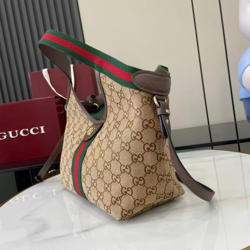 GG  25 Giglio 25cm Bag Beige Canvas Leather 292388