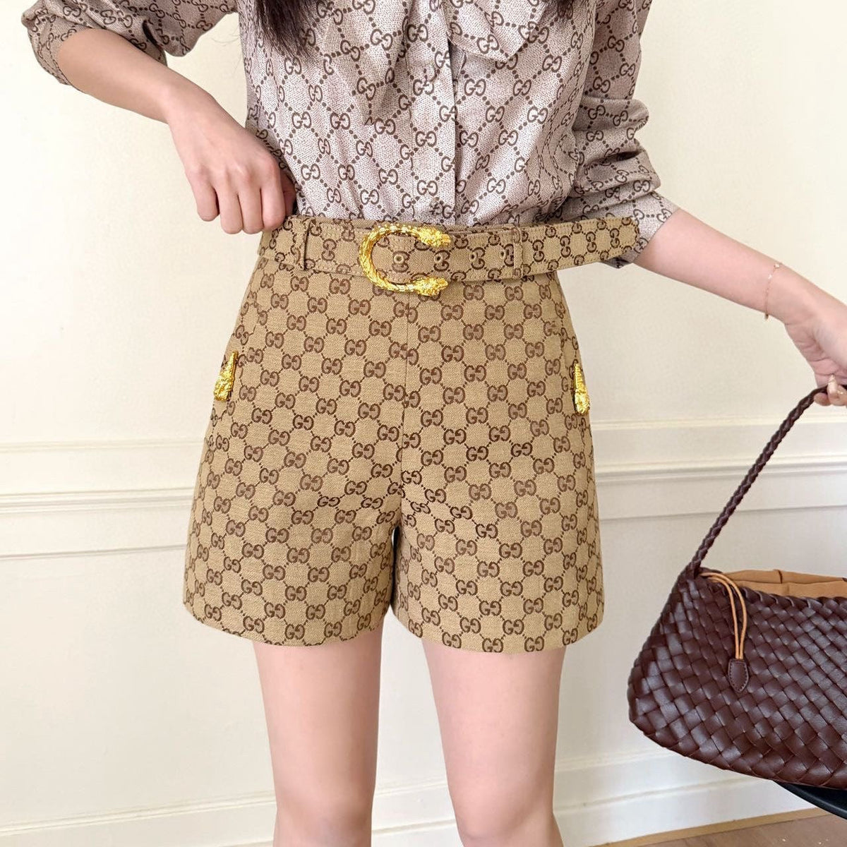 25 Ladies New Double G Jacquard Shorts PD0425031402