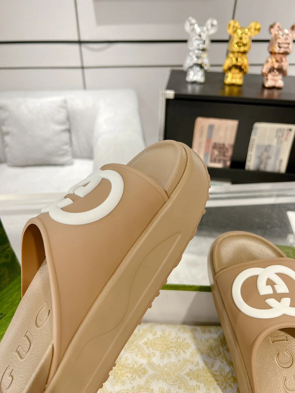 GC 25 Interlocking G 50mm Slide Sandal Cowhide 292400