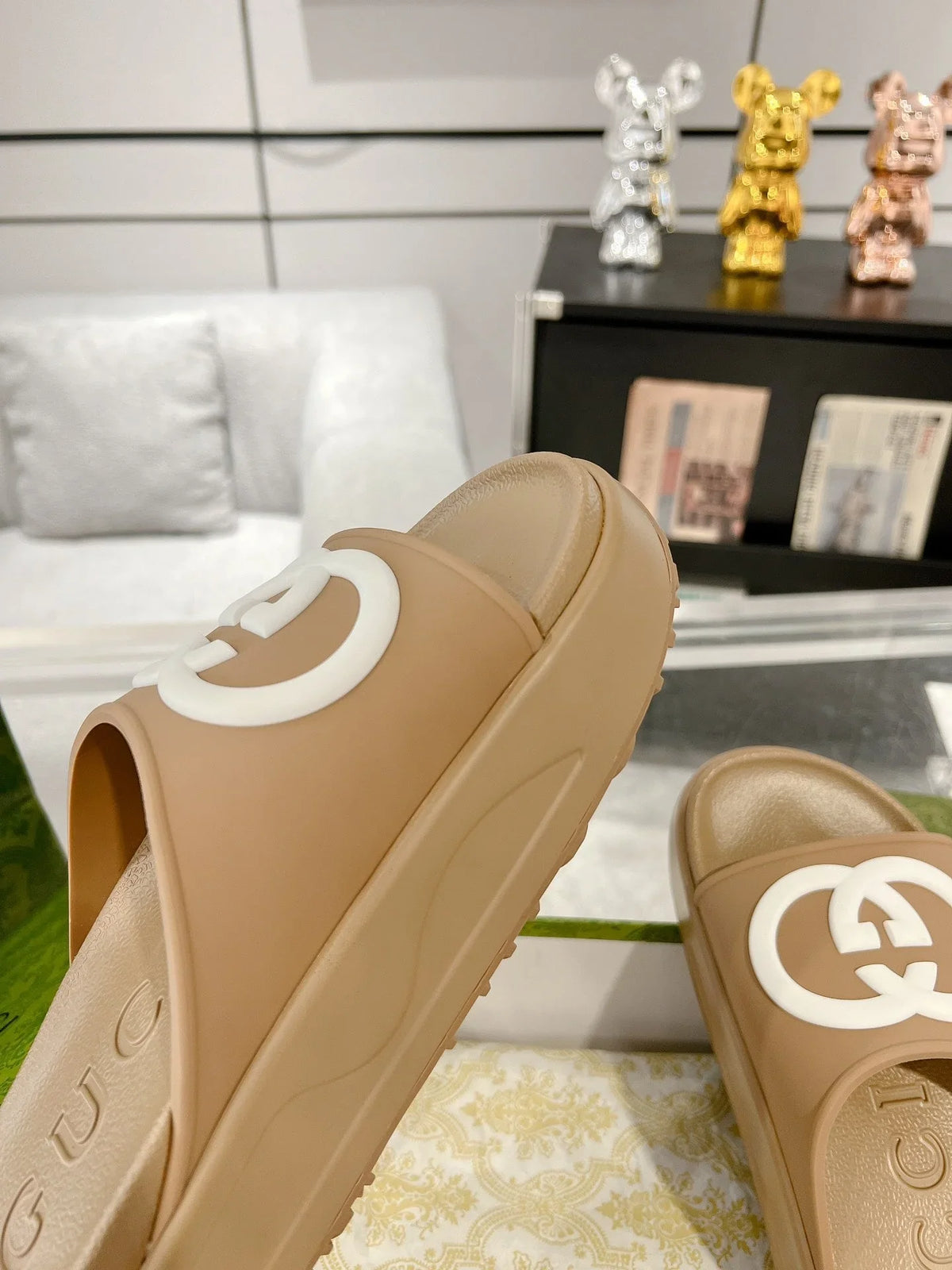 GC 25 Interlocking G 50mm Slide Sandal Cowhide 292400