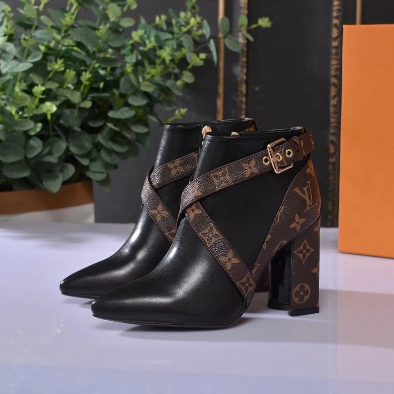 High-heeled versatile ankle boots 1425122601