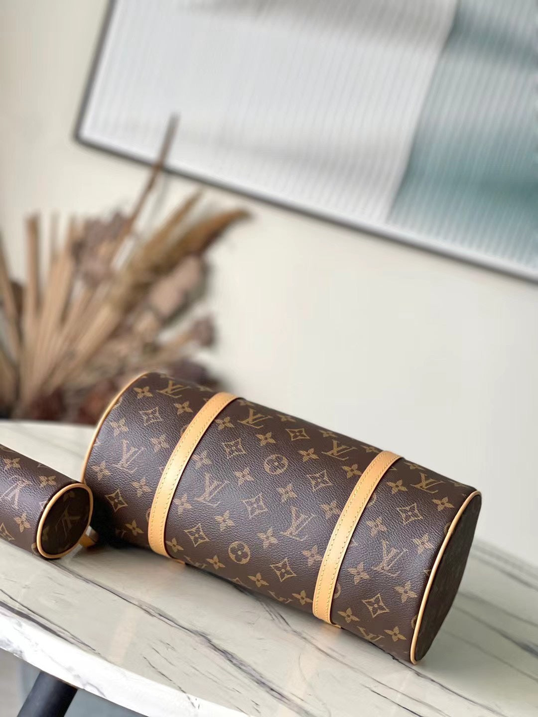 Popular large retro VINTAGE cylindrical mother-and-child bag M51385 0424101411