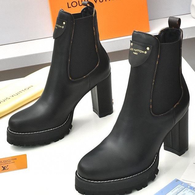 New British style thick heel women's short boots waterproof platform domineering side leak all-match fashion classic