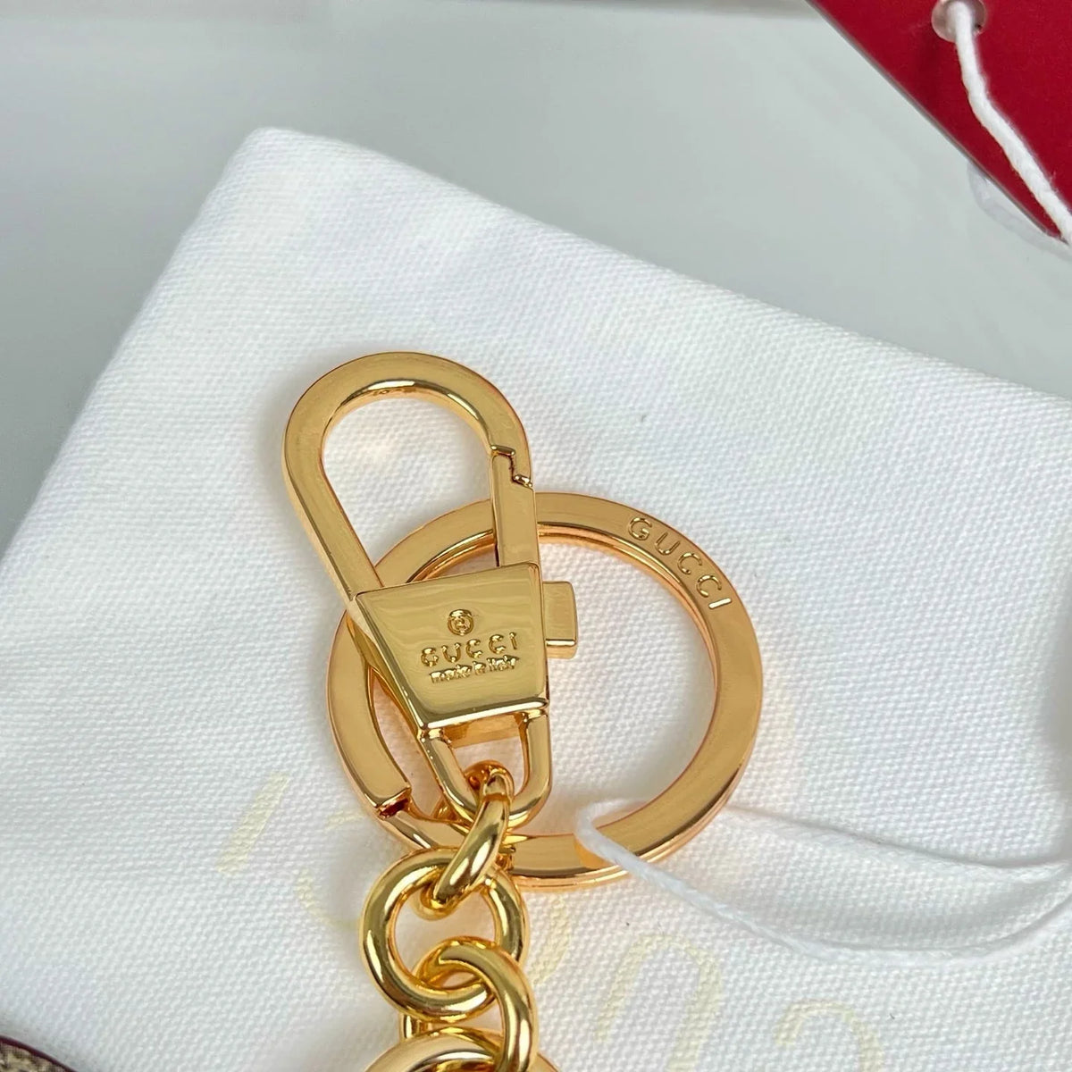 GG  Dog-shaped Etoupe Gold Bag Charm