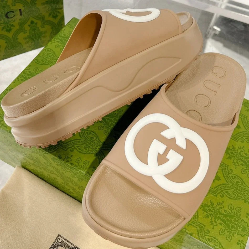 GC 25 Interlocking G 50mm Slide Sandal Cowhide 292400