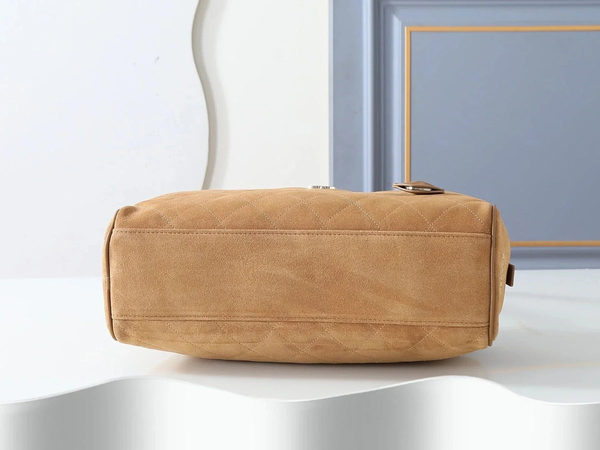 CHA  2026 Large Bowling Bag 35.5cm Suede And Calfskin