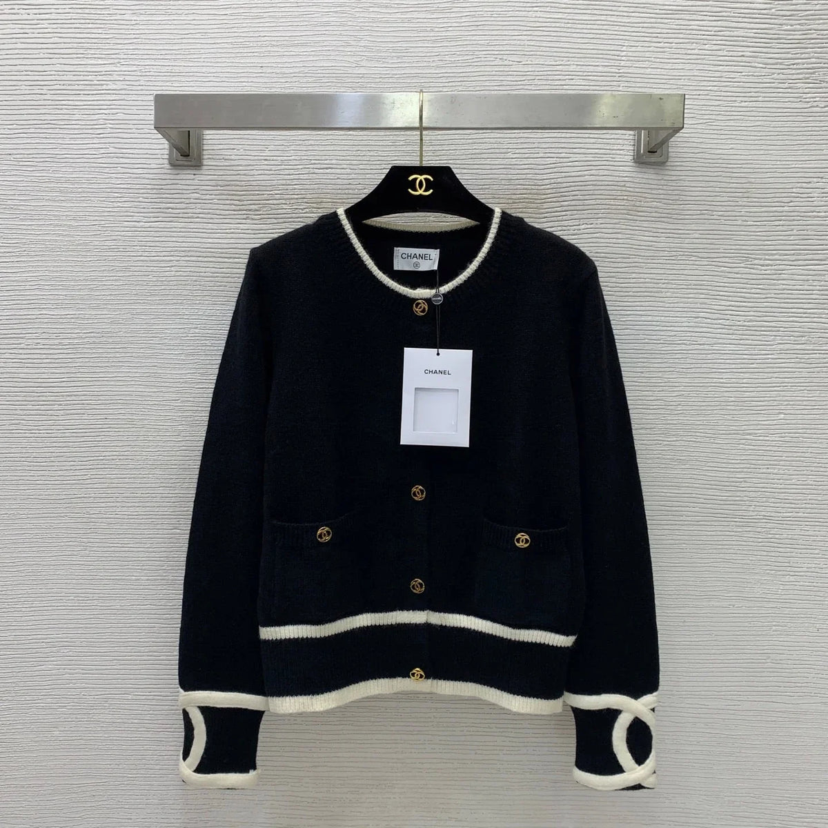 CC 26s Short Knit Cardigan Jacket Black Wool