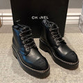 CL Calfskin Chain Lace Up Boots 0423112107