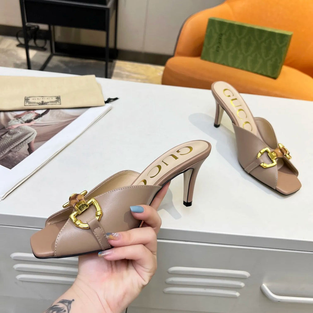 New Fashion Metal Horsebit Heeled Sandals XC04071102