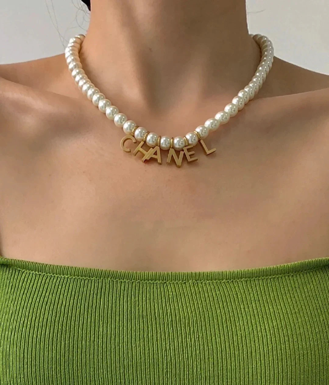 New Fashion Versatile Letter Pearl Necklace 1024032501
