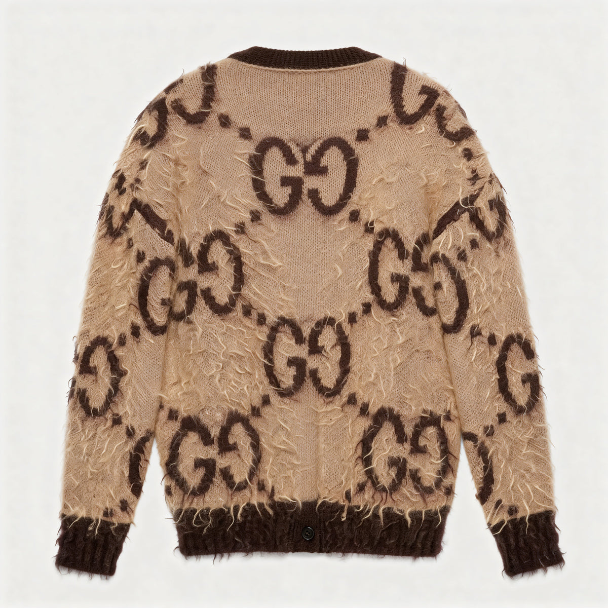 New Double G Brown Wool Cardigan