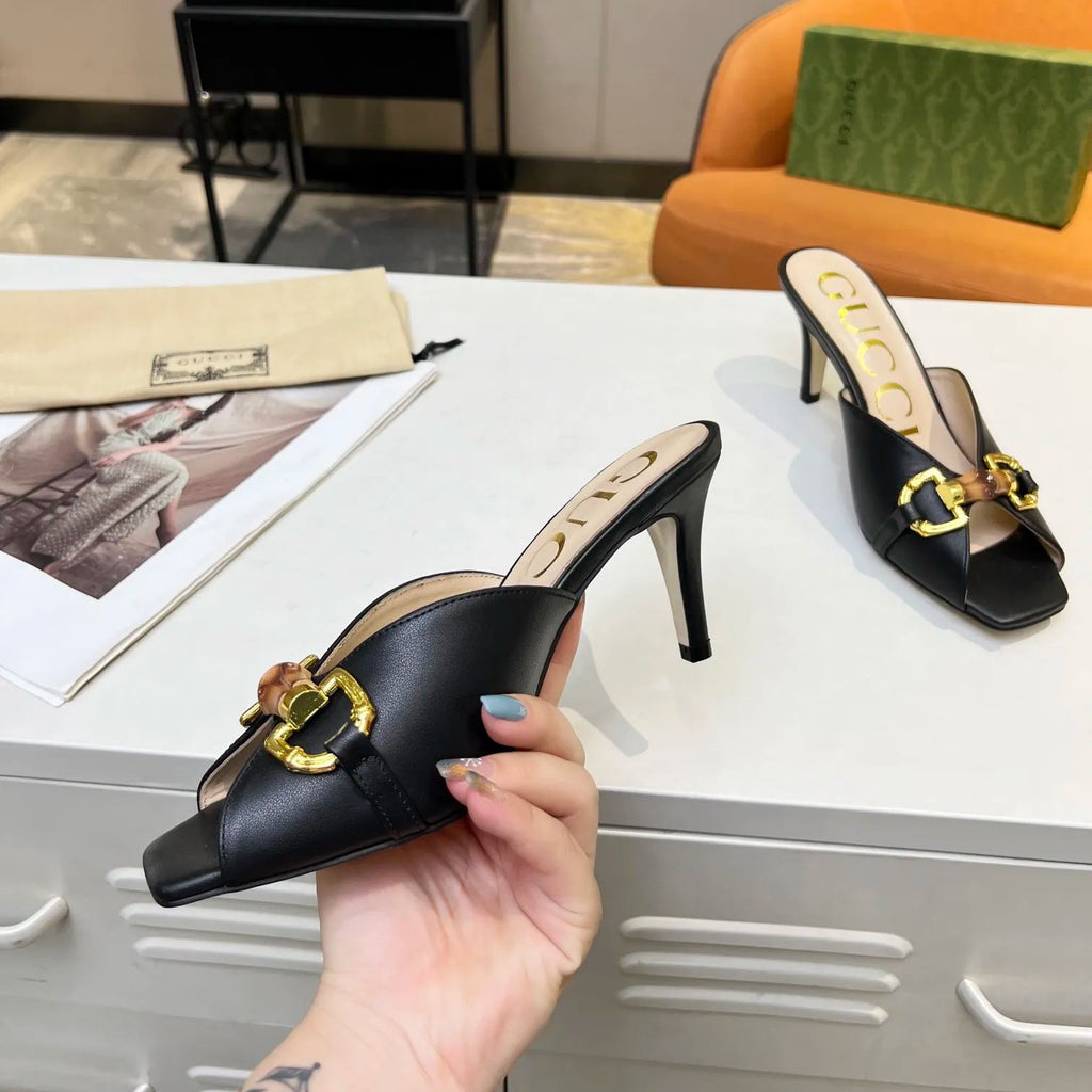 New Fashion Metal Horsebit Heeled Sandals XC04071102
