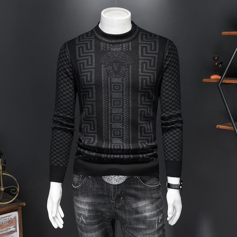 New Men's Round Neck Sweater Thick Wool Sweater 1023122510