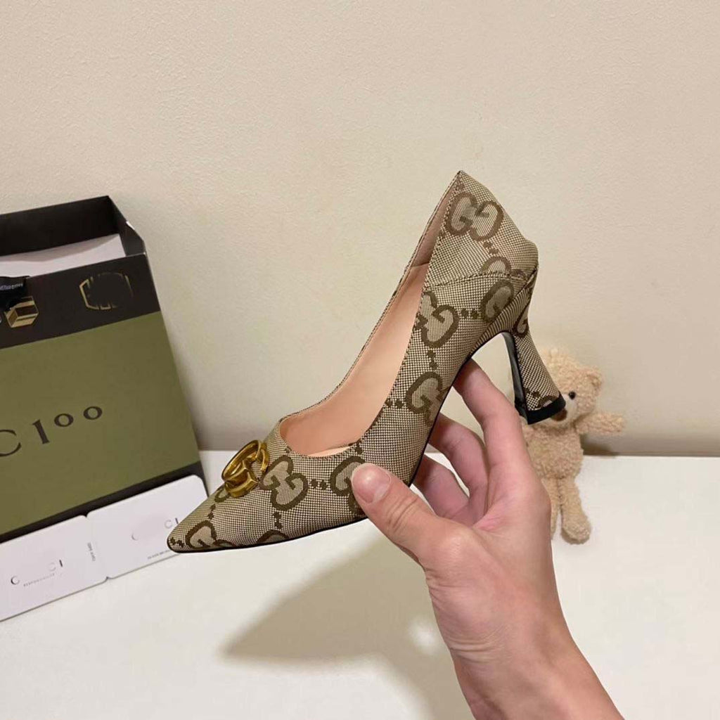 Double G Casual Pointed Toe High Heels