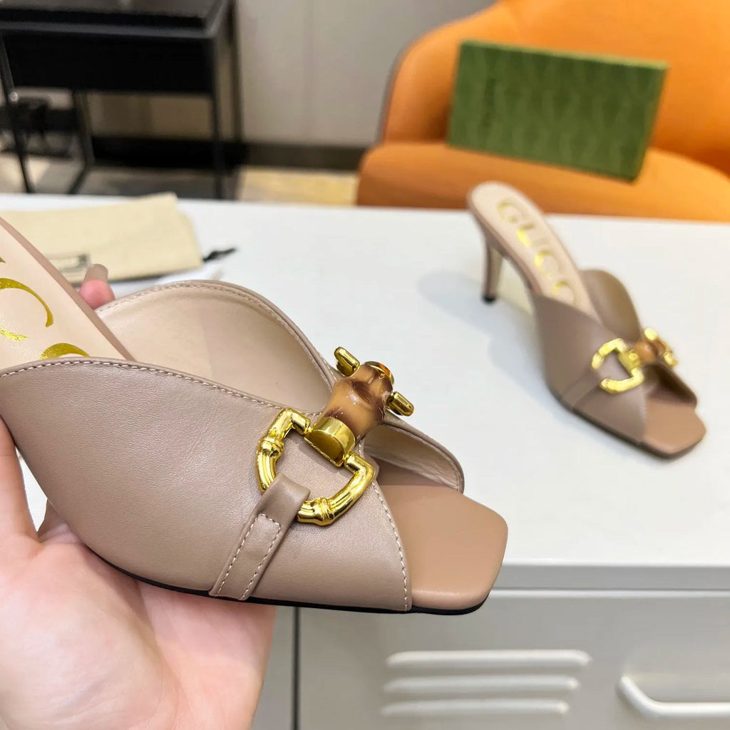 New Fashion Metal Horsebit Heeled Sandals XC04071102