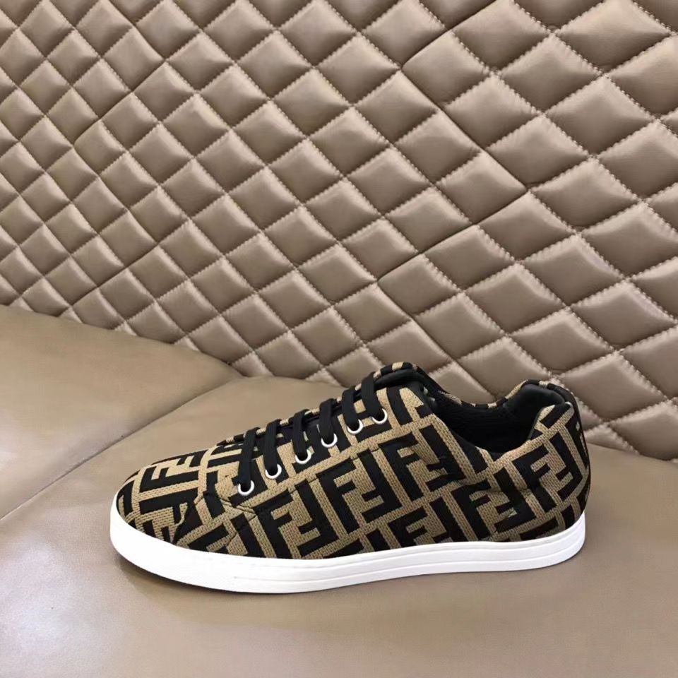 Brown Full F Logo Trendy Comfortable Men's and Women's Skateboard Shoes