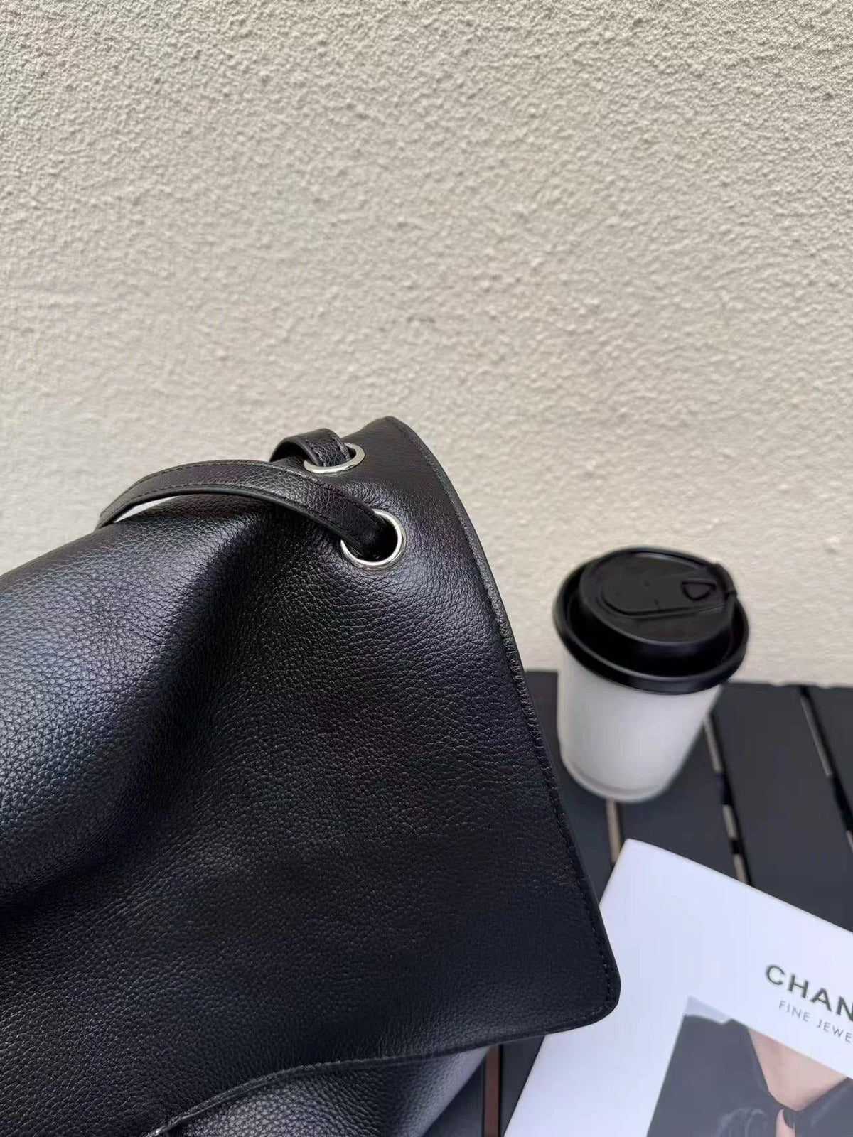 CHA  2026 Maxi Flap Bag 38.5cm Black Calfskin