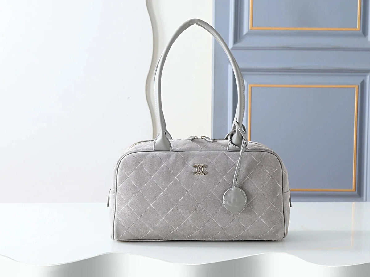 CHA  2026 Large Bowling Bag 35.5cm Suede And Calfskin