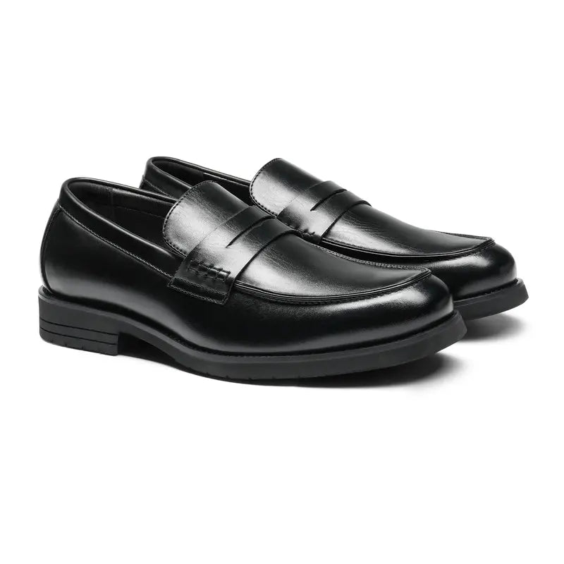 Classic Soft Men's Loafers for All Seasons – Comfortable All-Black Business-Casual Shoes