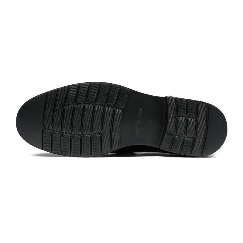 Classic Soft Men's Loafers for All Seasons – Comfortable All-Black Business-Casual Shoes