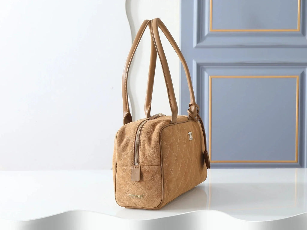 CHA  2026 Large Bowling Bag 35.5cm Suede And Calfskin