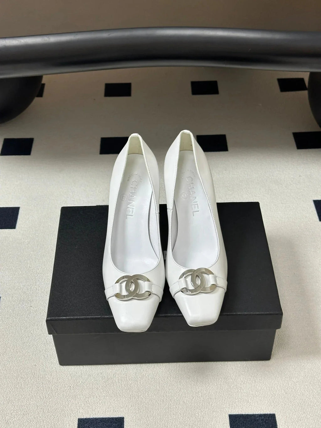 CHA  2026 Chunky High Heels Leather Sheepskin 834665
