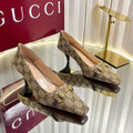 GG 26s Vittoria Pumps Beige Brown Canvas 768134