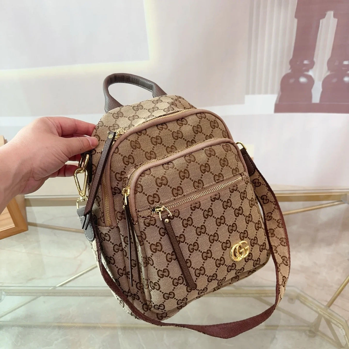 Men's and women's old flower shoulder bag 1025060906