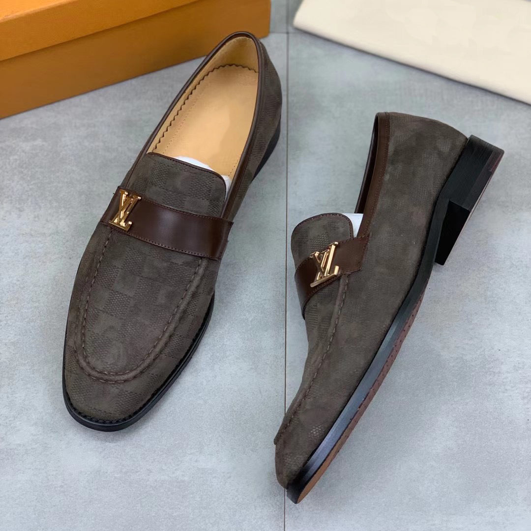 High-end handmade luxury logo men's classic leather shoes
