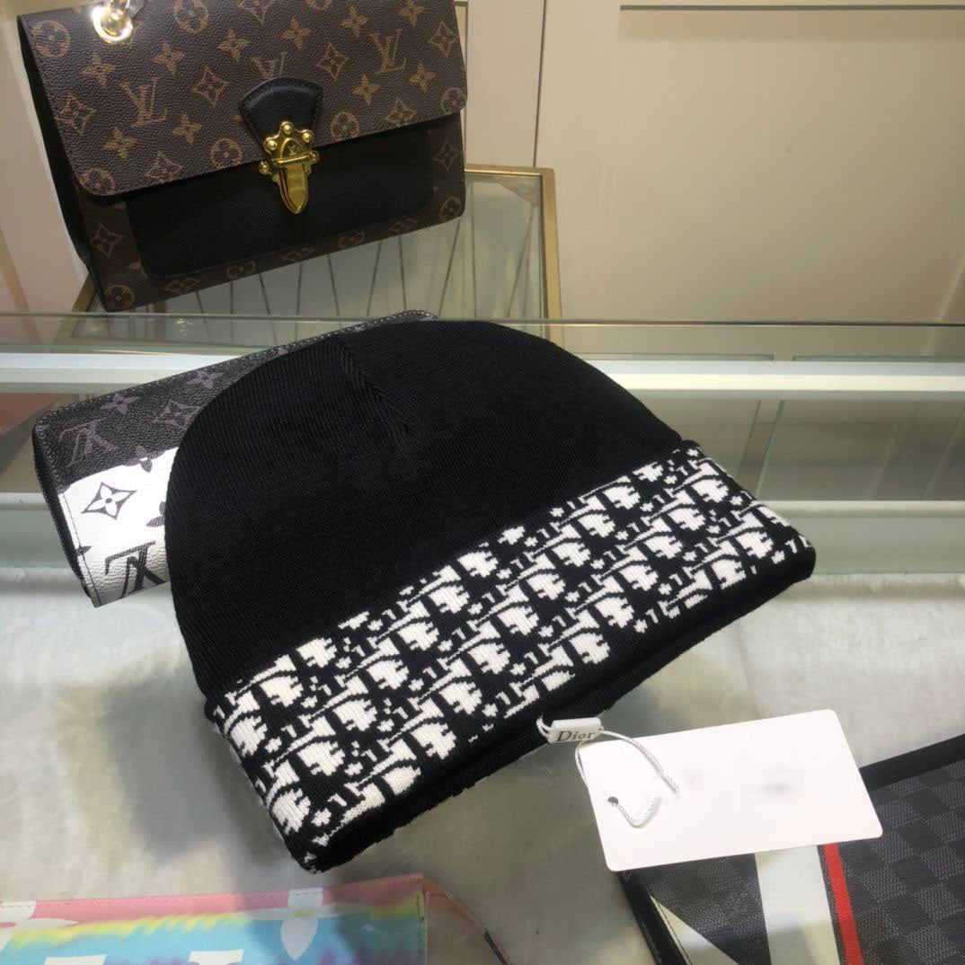 Hat men's autumn and winter knitted hat line cotton hat cold-proof wool hat cycling winter hat men