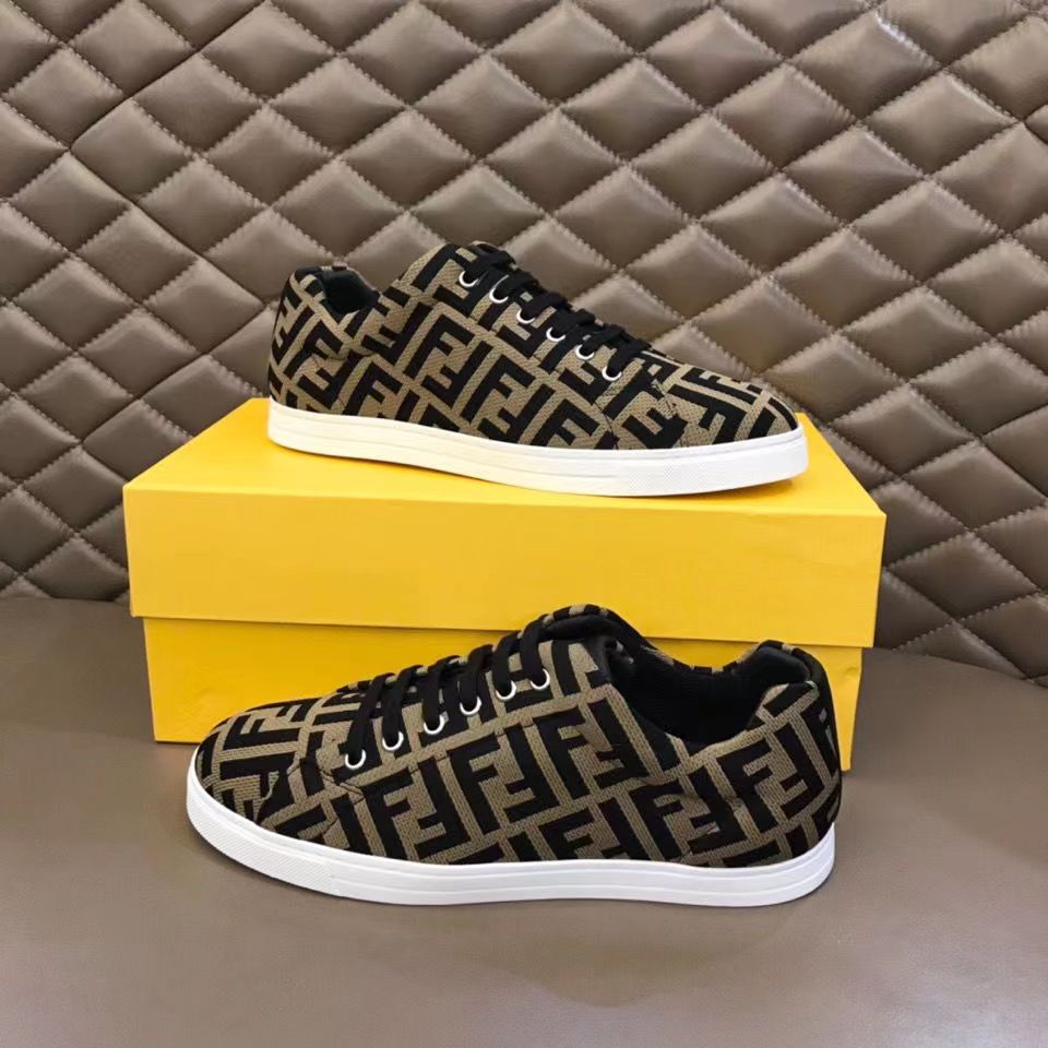 Brown Full F Logo Trendy Comfortable Men's and Women's Skateboard Shoes