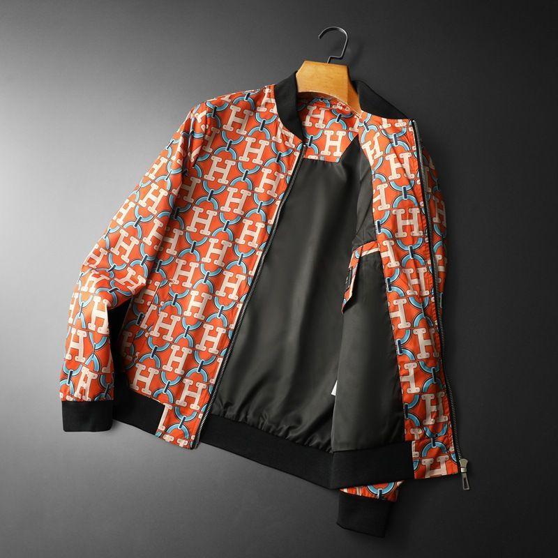 New Men's Casual Jacket Large Size Letter Print Baseball Collar Slim Fit Jacket 1024030502