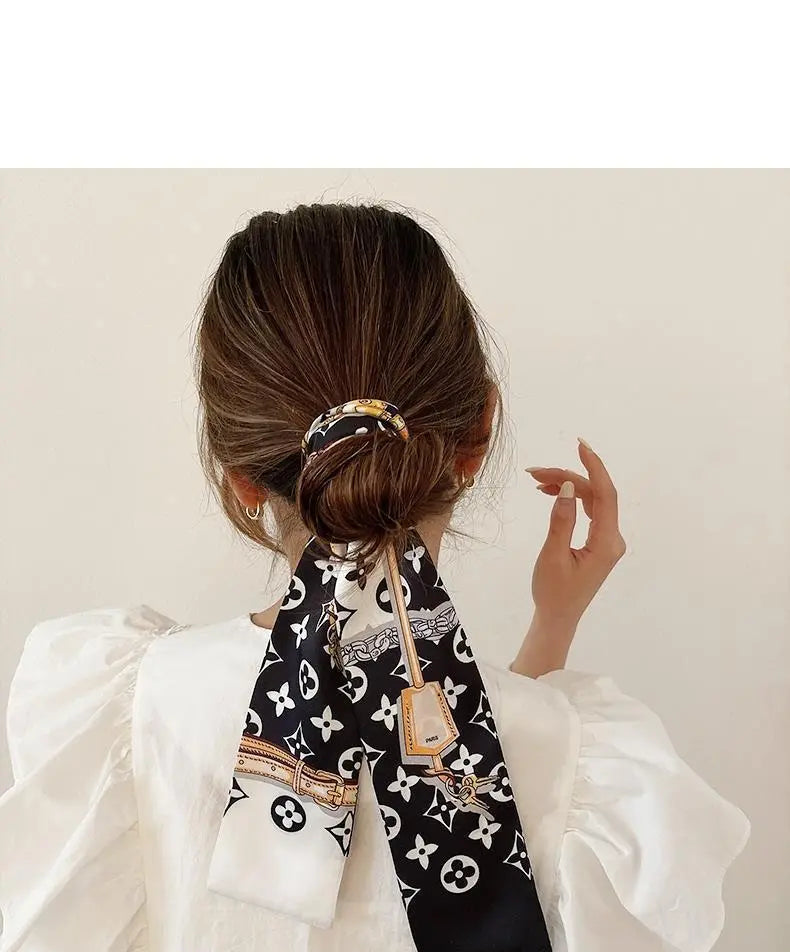 New Fashion Monogram Skinny Scarf Hair Ribbon PD0425043002