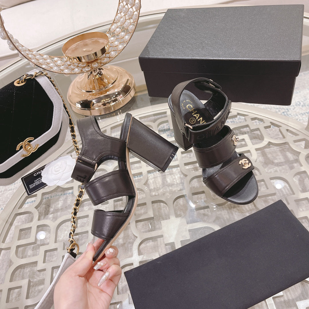 23 CL Latest Double C Logo Buckle High Heel Sandals XC04070702