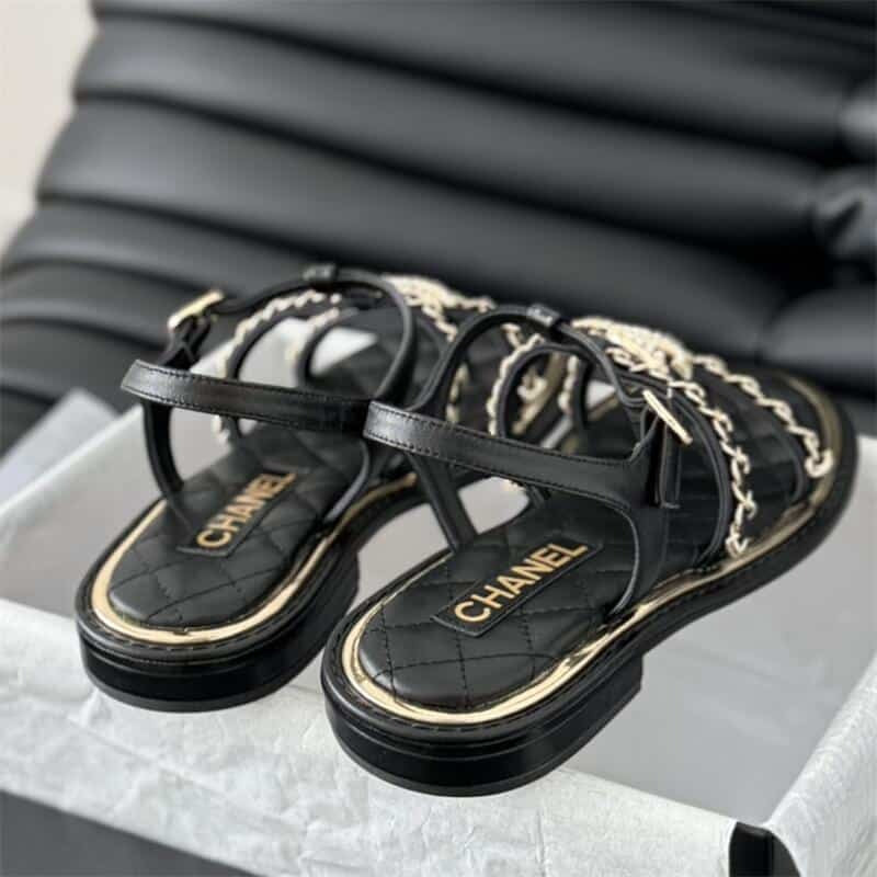 Women CC Logo New Leather Sandal 2024 SS 1024061