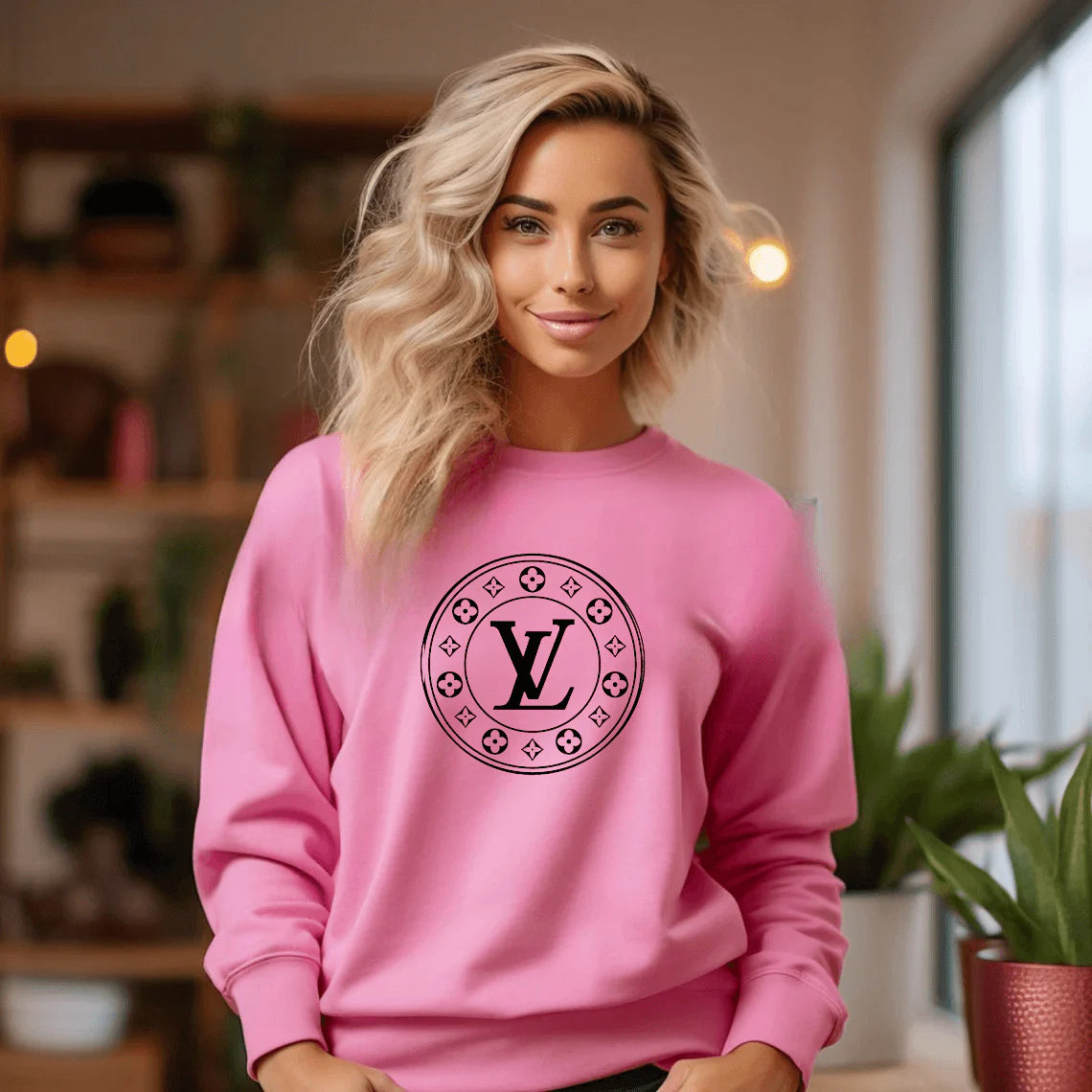 Round neck casual loose sweatshirt 3D1025020712