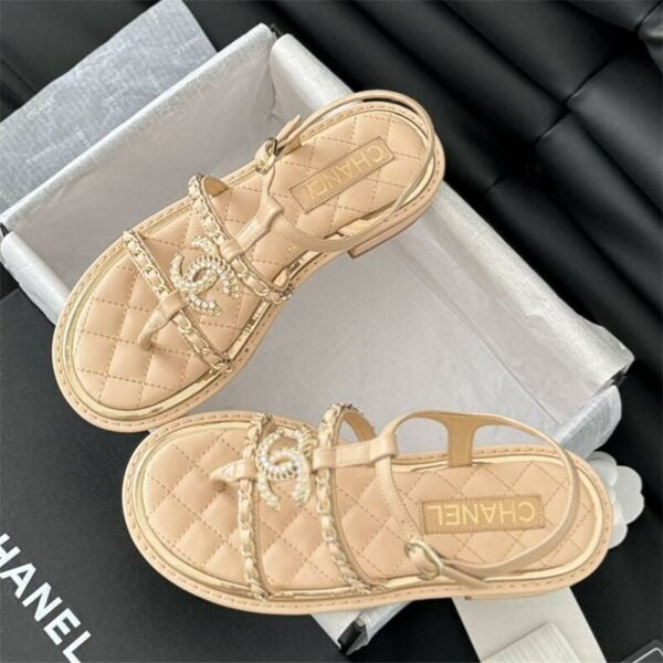 Women CC Logo New Leather Sandal 2024 SS 1024061