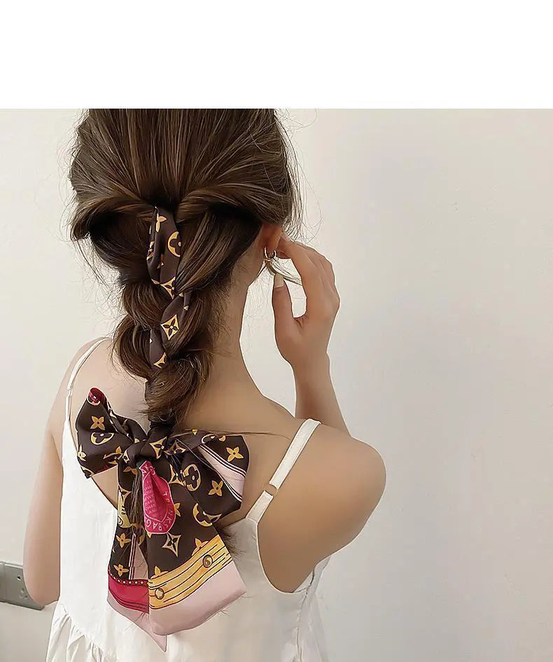 New Fashion Monogram Skinny Scarf Hair Ribbon PD0425043002