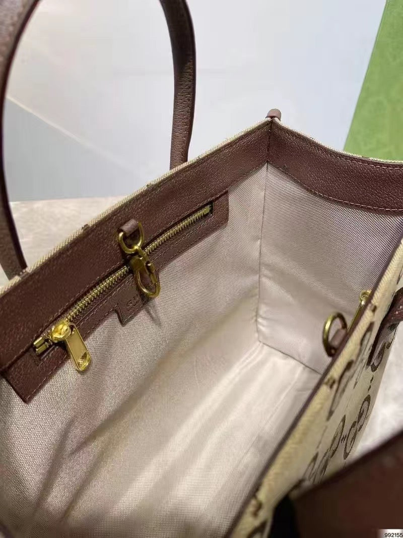 23 New G Jacquard large letter handbag ladies bag