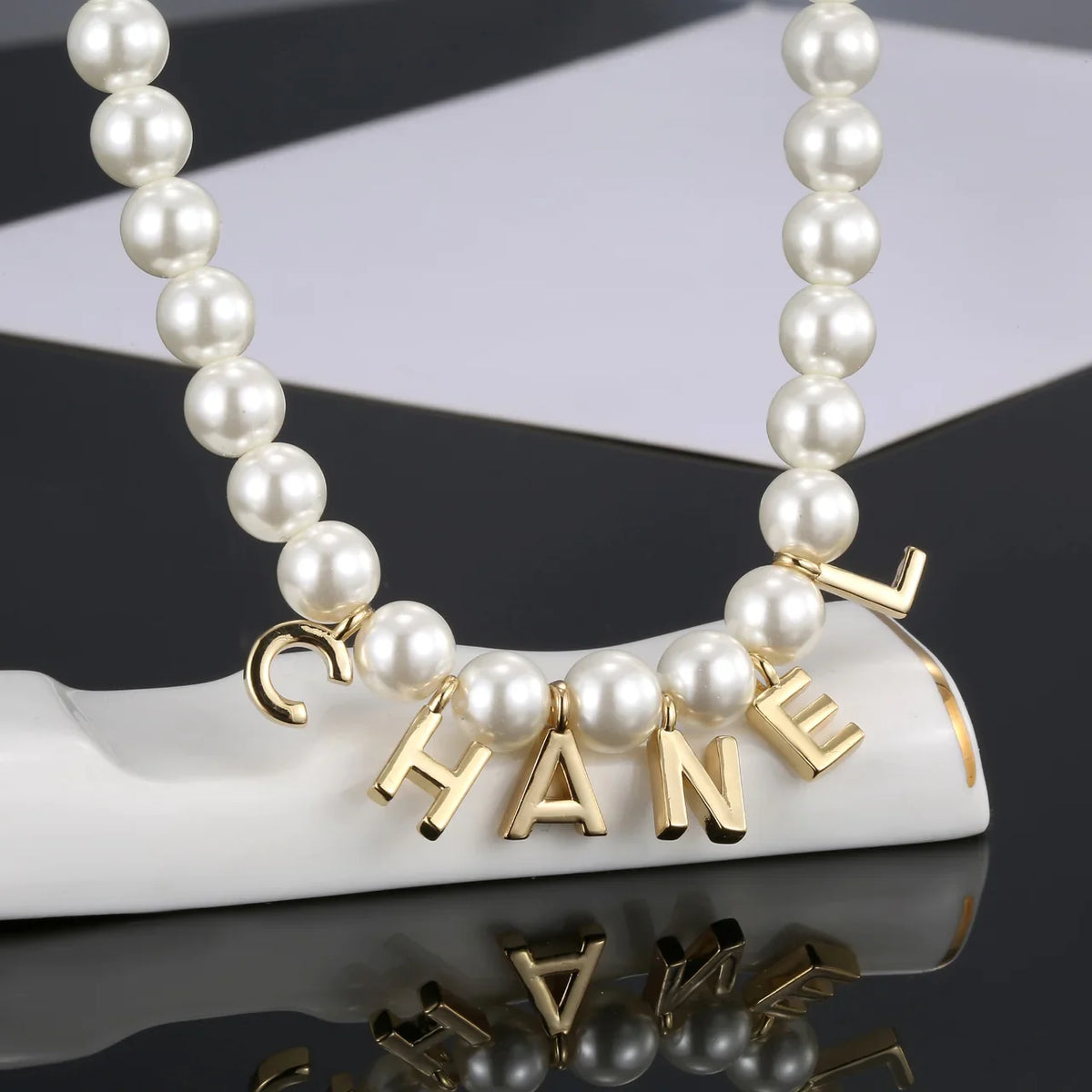 New Fashion Versatile Letter Pearl Necklace 1024032501