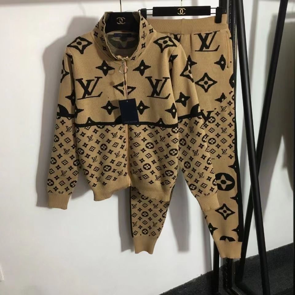 New fashion casual cardigan hooded letter top + pencil pants two-piece suit 3D-04260915