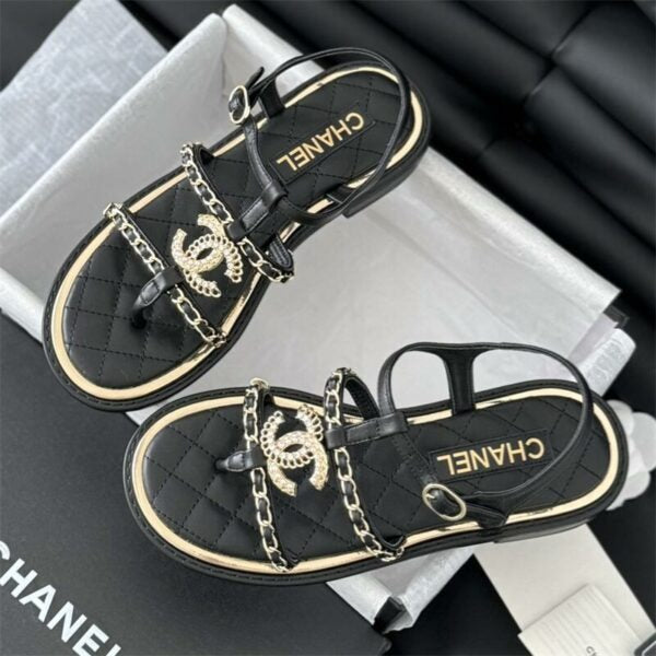 Women CC Logo New Leather Sandal 2024 SS 1024061