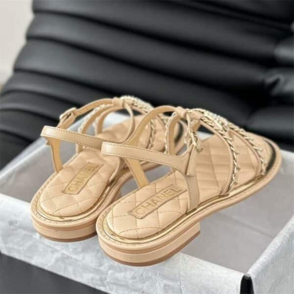 Women CC Logo New Leather Sandal 2024 SS 1024061