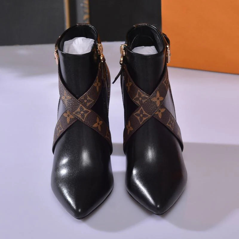 High-heeled versatile ankle boots 1425122601