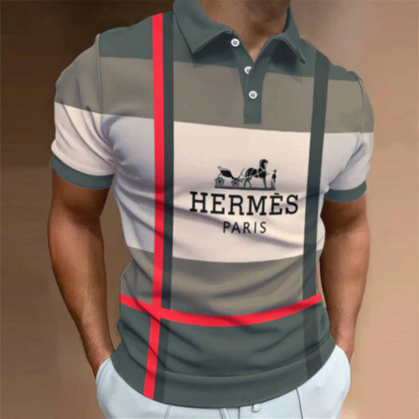 Men's Summer Fashion Printed Polo Shirts 3D1024070208